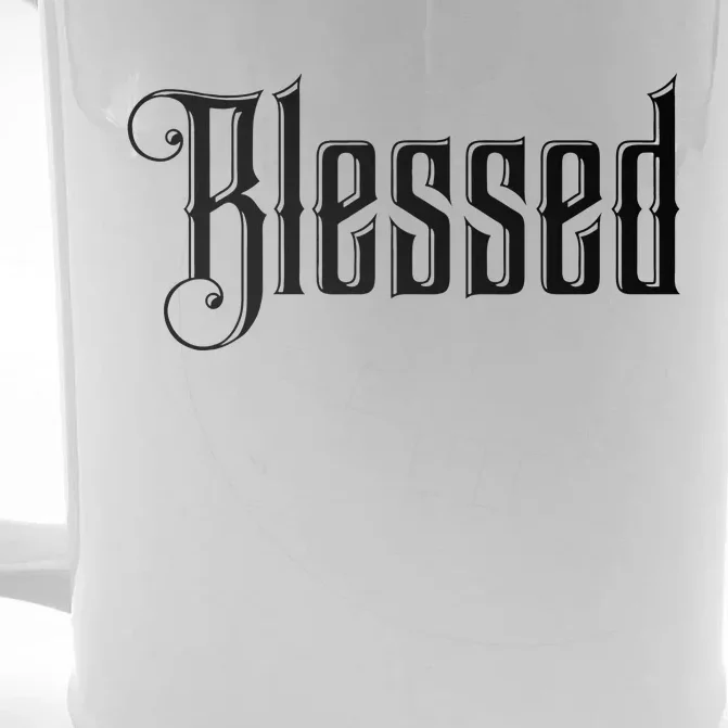 Christian T Blessed Black Bible Verses Front & Back Beer Stein