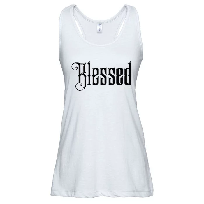 Christian T Blessed Black Bible Verses Ladies Essential Flowy Tank