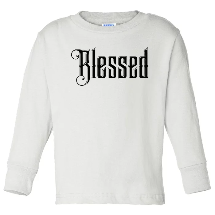 Christian T Blessed Black Bible Verses Toddler Long Sleeve Shirt