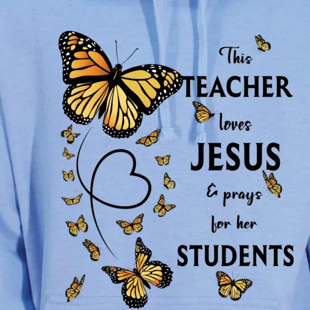 Christian Teacher Butterfly This Teacher Loves Jesus Unisex Surf Hoodie