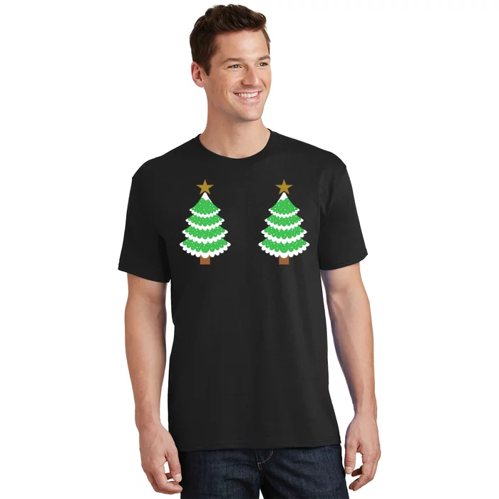 Christmas Tree Boobs Xmas Snow Funny Tree Boobs Gifts T-Shirt