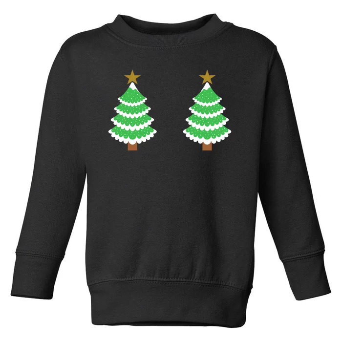 Christmas Tree Boobs Xmas Snow Funny Tree Boobs Gifts Toddler Sweatshirt