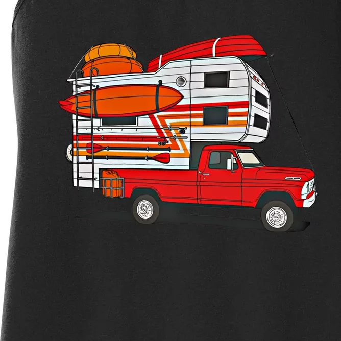 Camping Truck Boats Watercraft Kayaks And Paddleboards Cool Gift Women's Racerback Tank