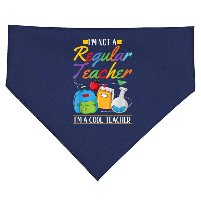 Cool Teacher Back To School 1st Day Educator Teaching USA-Made Doggie Bandana