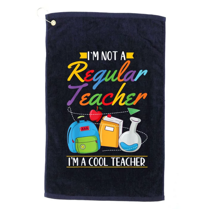 Cool Teacher Back To School 1st Day Educator Teaching Platinum Collection Golf Towel