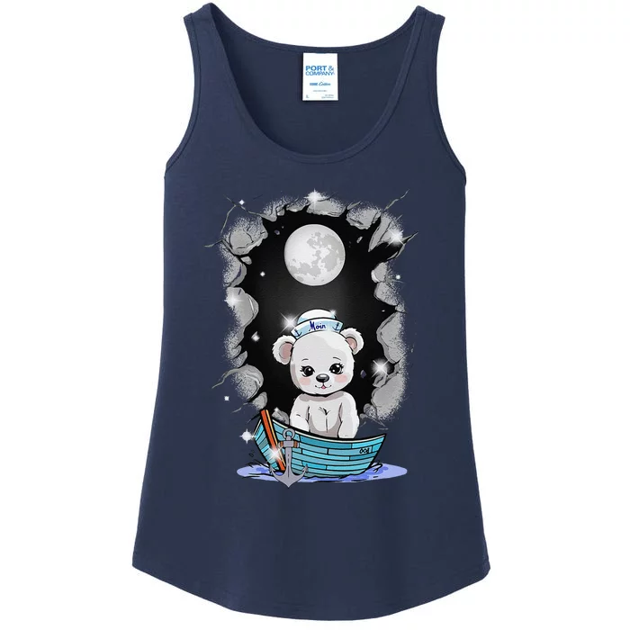 Cute Teddy Bear Teddy Bear Sailor Mystical Maritime Child Ladies Essential Tank