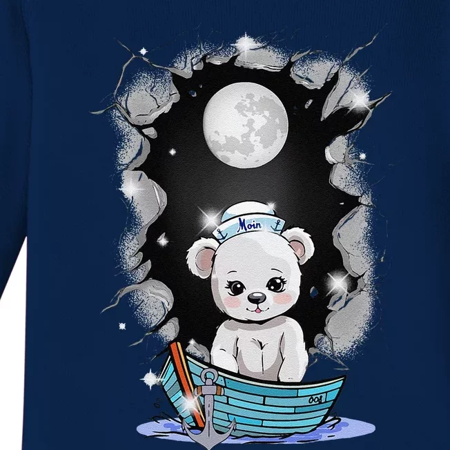 Cute Teddy Bear Teddy Bear Sailor Mystical Maritime Child Baby Long Sleeve Bodysuit