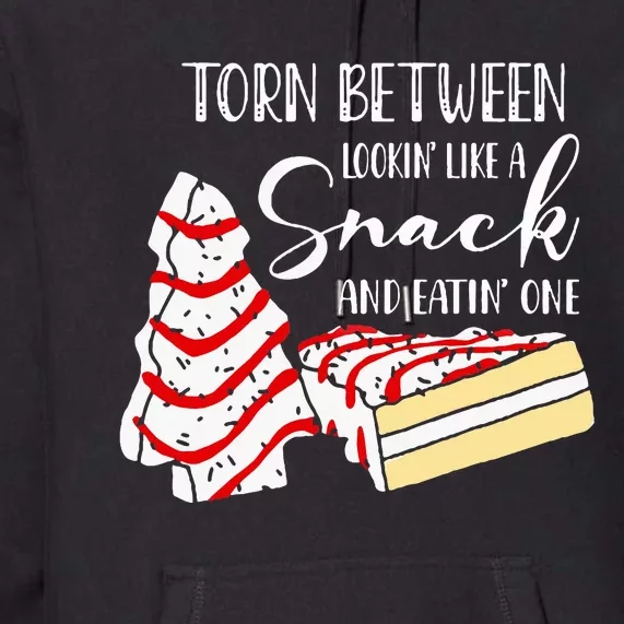 Cake Torn Between Looking' Like a Snack Christmas tree Premium Hoodie