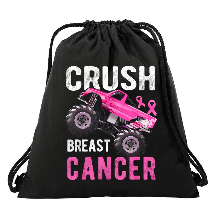 Crush Truck Breast Cancer Drawstring Bag