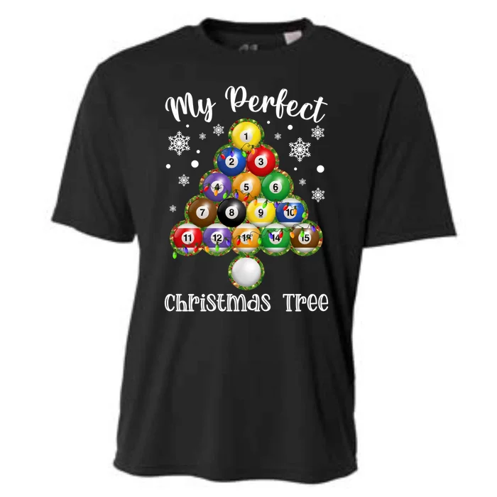 Christmas Tree Billiards Ugly Xmas Sweater Gift Cooling Performance Crew T-Shirt