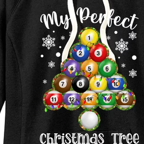 Christmas Tree Billiards Ugly Xmas Sweater Gift Women's Fleece Hoodie