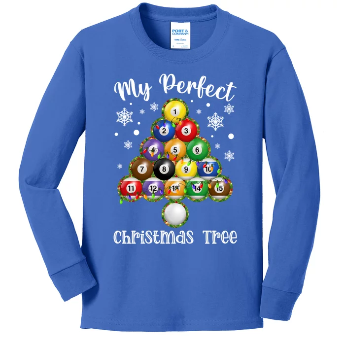 Christmas Tree Billiards Ugly Xmas Sweater Gift Kids Long Sleeve Shirt