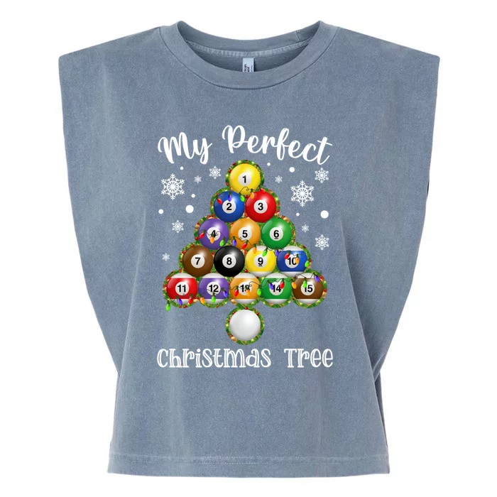 Christmas Tree Billiards Ugly Xmas Sweater Gift Garment-Dyed Women's Muscle Tee