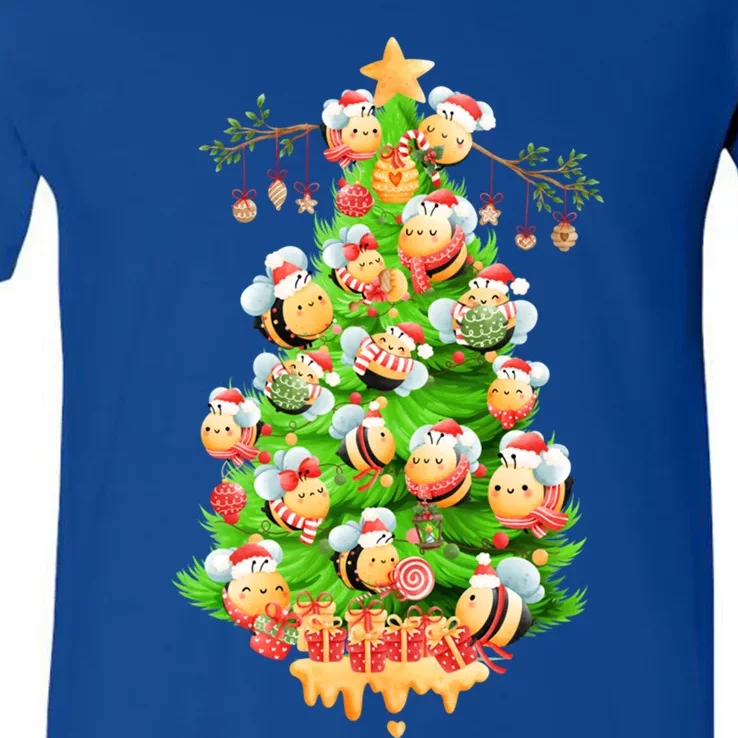 Christmas Tree Bees Jingle All The Way! Bees Gift V-Neck T-Shirt