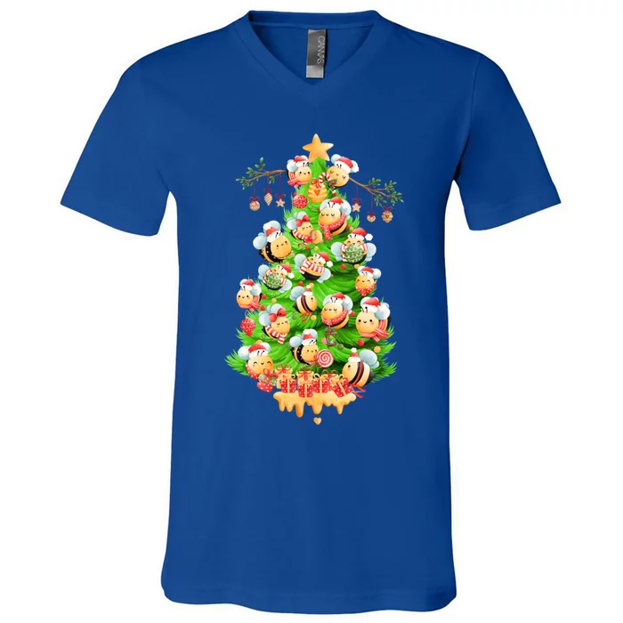 Christmas Tree Bees Jingle All The Way! Bees Gift V-Neck T-Shirt