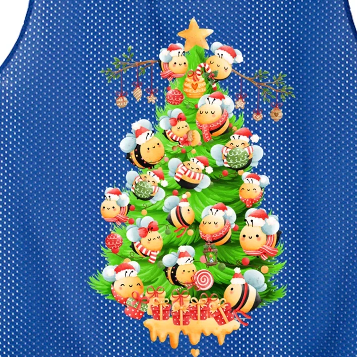 Christmas Tree Bees Jingle All The Way! Bees Gift Mesh Reversible Basketball Jersey Tank