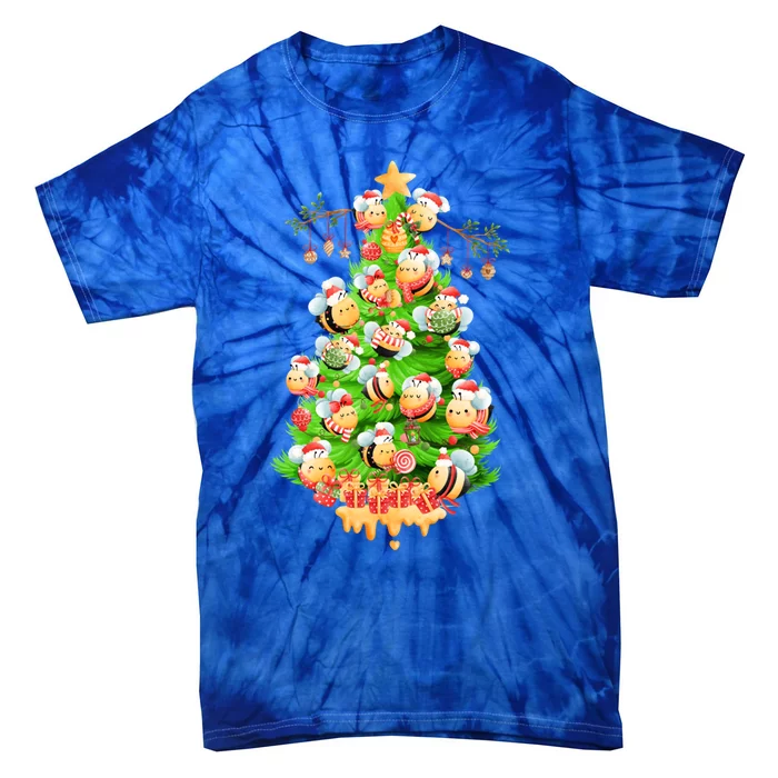 Christmas Tree Bees Jingle All The Way! Bees Gift Tie-Dye T-Shirt