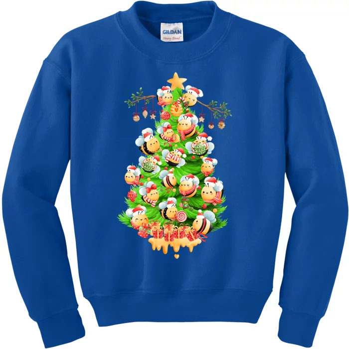 Christmas Tree Bees Jingle All The Way! Bees Gift Kids Sweatshirt