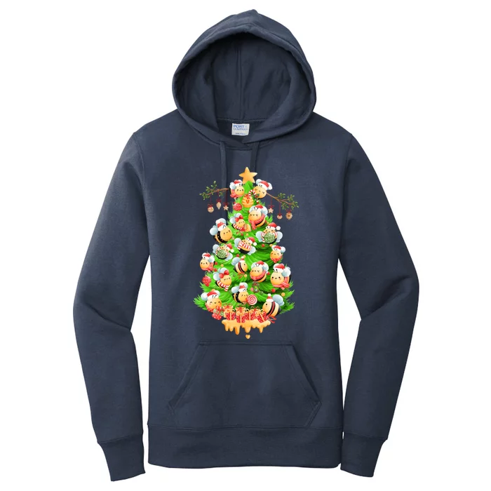 Christmas Tree Bees Jingle All The Way! Bees Gift Women's Pullover Hoodie