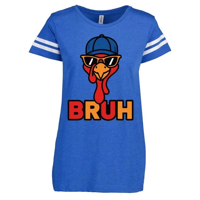 Cool Turkey Bruh Funny Thanksgiving Enza Ladies Jersey Football T-Shirt