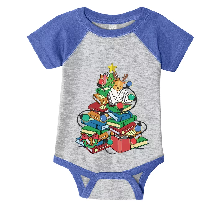 Christmas Tree Books Merry Bookmas Pajama Reading Book Lover Gift Infant Baby Jersey Bodysuit