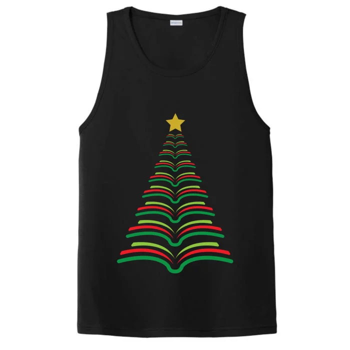 Christmas Tree Books Teacher Holiday Gift Librarian School Meaningful Gift Performance Tank