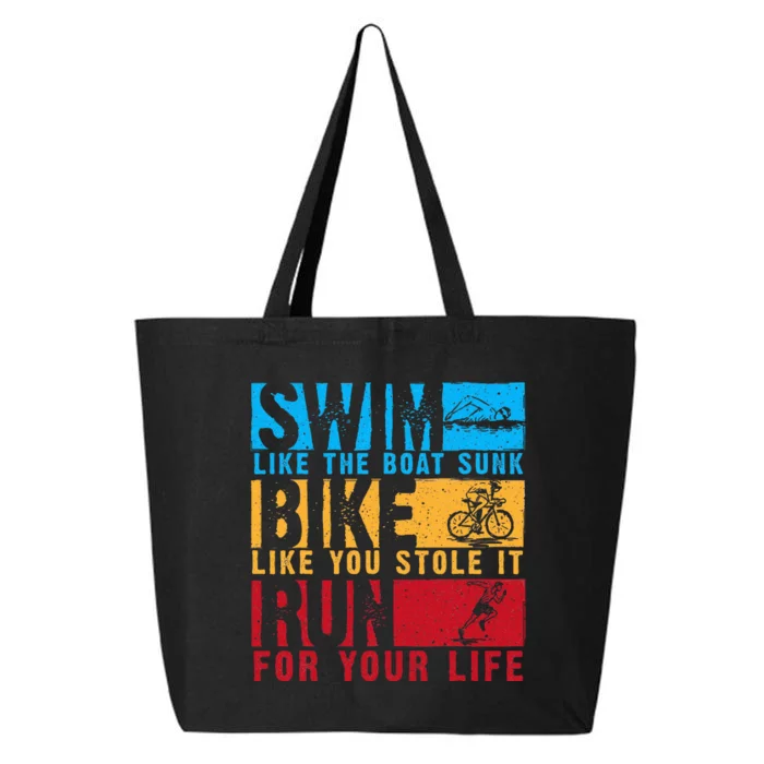 Cool Triathlon Boat Swim Bike Run Triathlete 25L Jumbo Tote