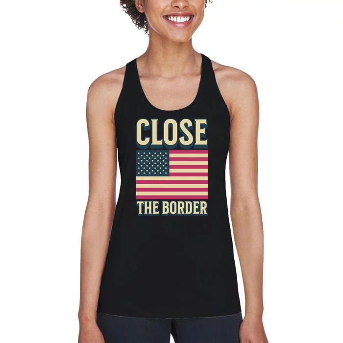 Close The Border Conservative Republican Women's Racerback Tank