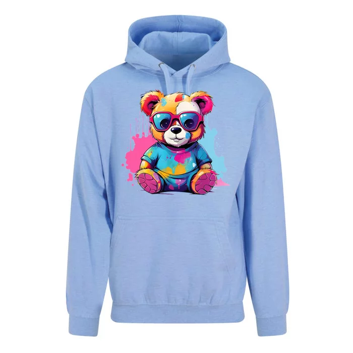 Colorful Teddy Bear Cute Teddy Bear I Teddy Art I Teddy Bear Unisex Surf Hoodie