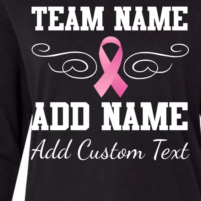 Custom Team Breast Cancer Personalize Womens Cotton Relaxed Long Sleeve T-Shirt