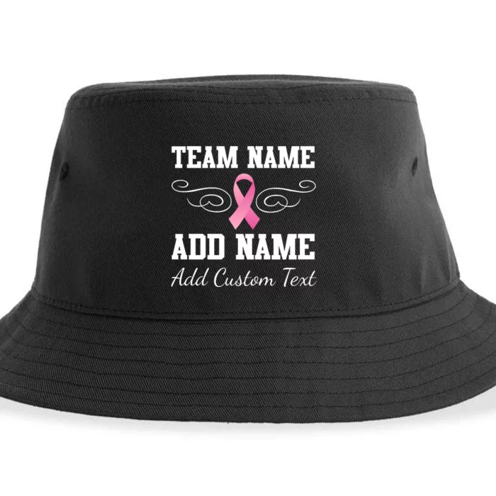 Custom Team Breast Cancer Personalize Sustainable Bucket Hat