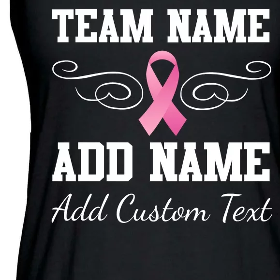 Custom Team Breast Cancer Personalize Ladies Essential Flowy Tank