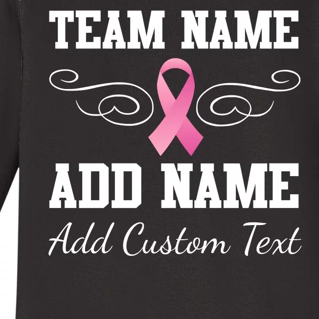 Custom Team Breast Cancer Personalize Baby Long Sleeve Bodysuit