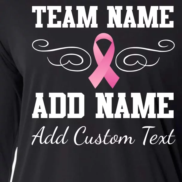 Custom Team Breast Cancer Personalize Cooling Performance Long Sleeve Crew