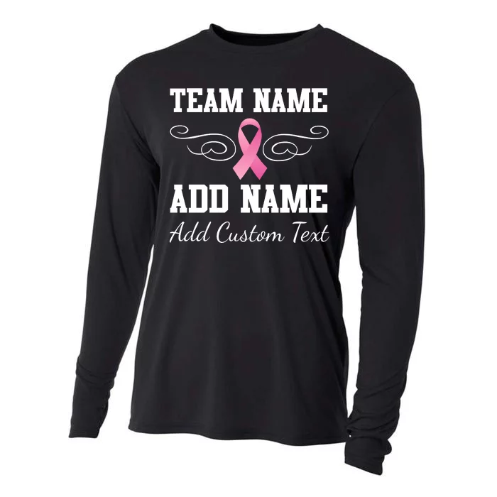 Custom Team Breast Cancer Personalize Cooling Performance Long Sleeve Crew