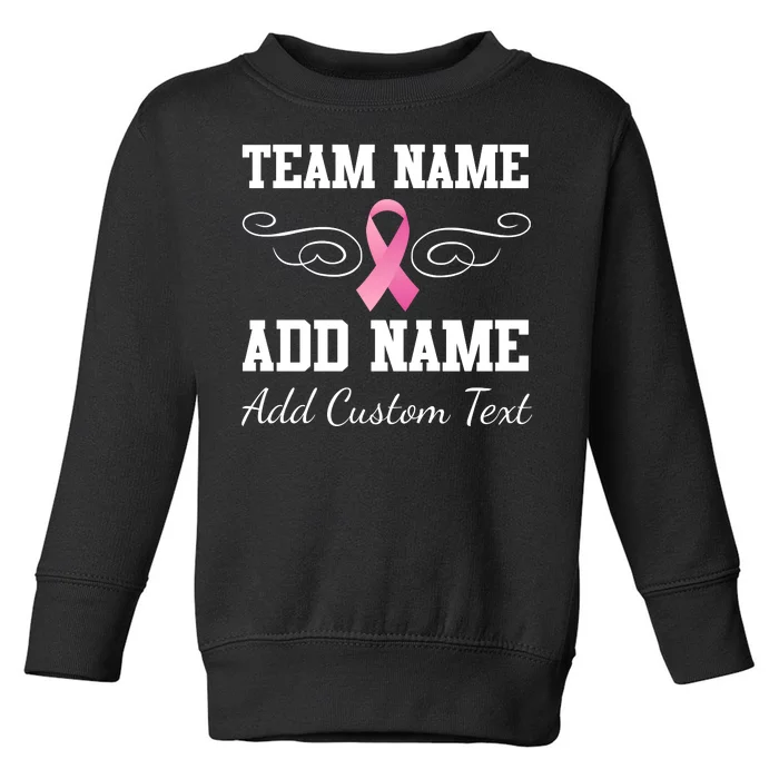 Custom Team Breast Cancer Personalize Toddler Sweatshirt