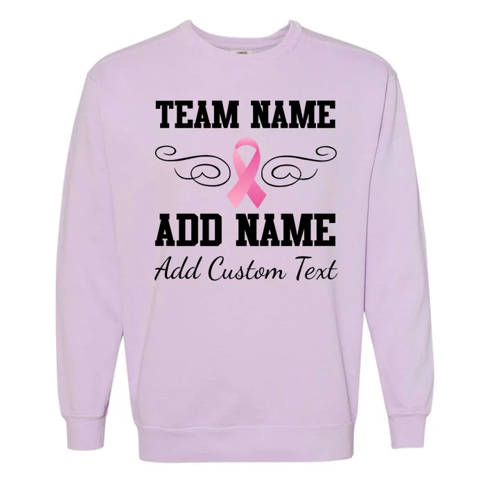 Custom Team Breast Cancer Personalize Garment-Dyed Sweatshirt