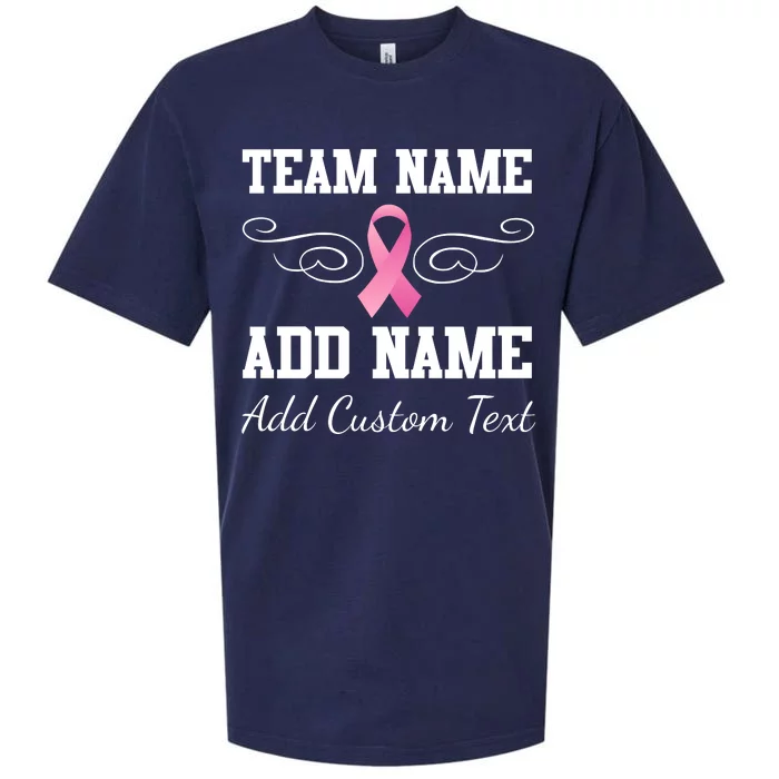 Custom Team Breast Cancer Personalize Sueded Cloud Jersey T-Shirt