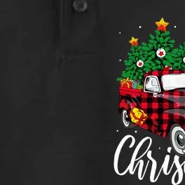 Christmas Tree Buffalo Plaid Red Truck family Dry Zone Grid Performance Polo