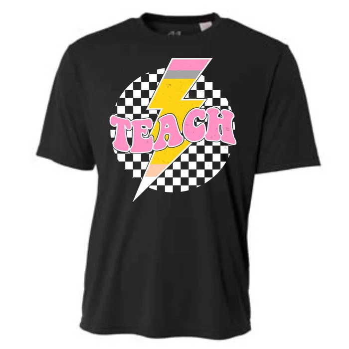 Checkered Teach Back To School Teacher Cooling Performance Crew T-Shirt