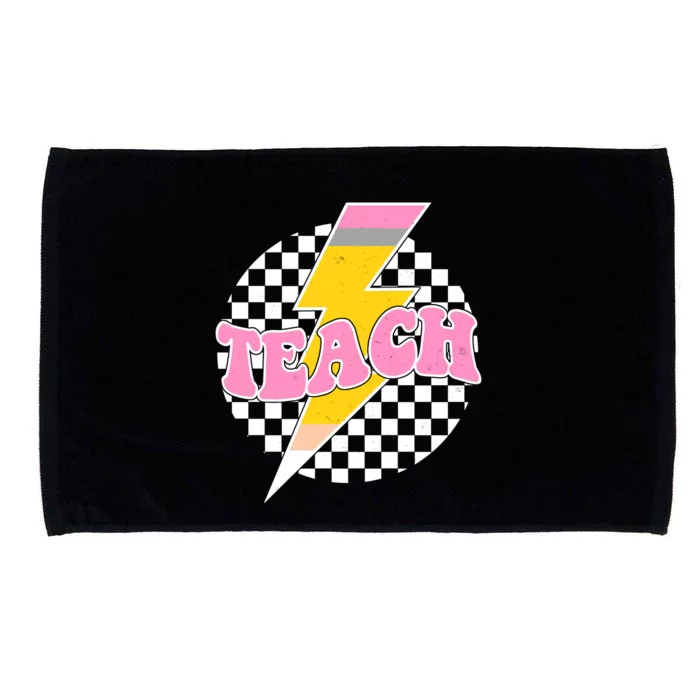 Checkered Teach Back To School Teacher Microfiber Hand Towel