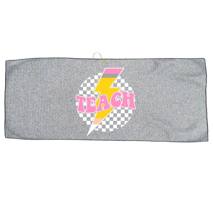 Checkered Teach Back To School Teacher Large Microfiber Waffle Golf Towel