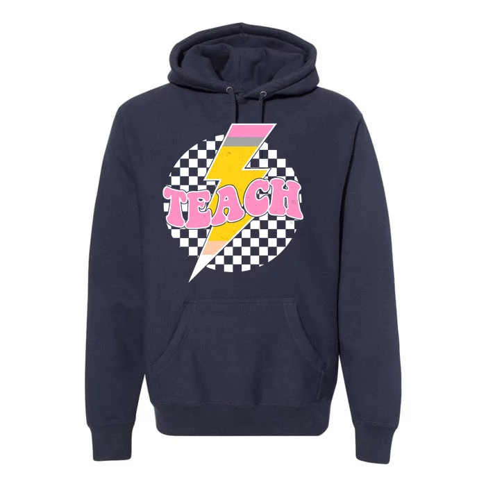 Checkered Teach Back To School Teacher Premium Hoodie