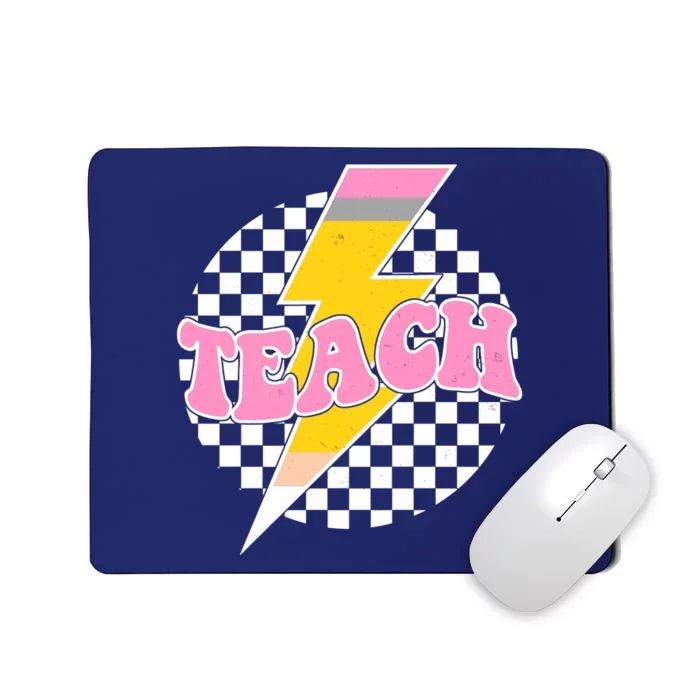 Checkered Teach Back To School Teacher Mousepad