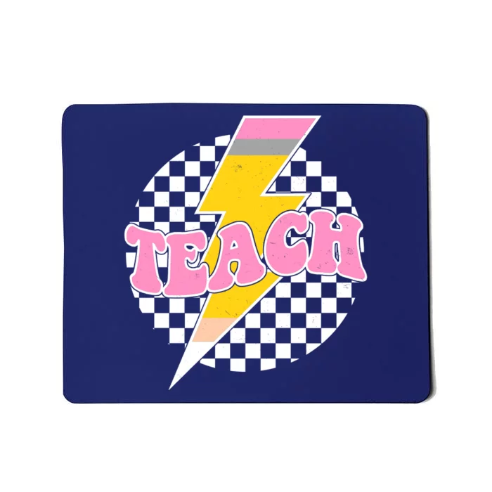 Checkered Teach Back To School Teacher Mousepad