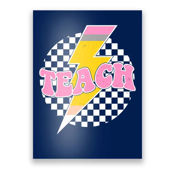 Checkered Teach Back To School Teacher Poster