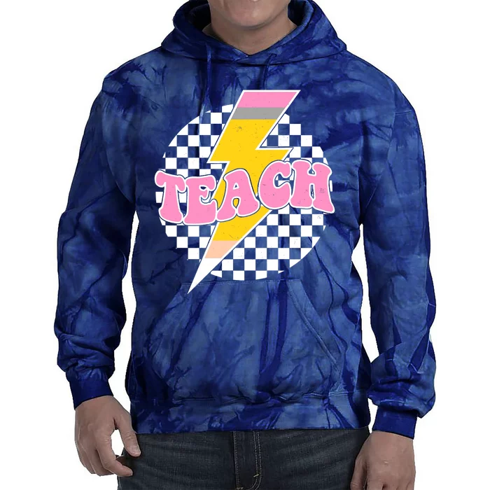 Checkered Teach Back To School Teacher Tie Dye Hoodie