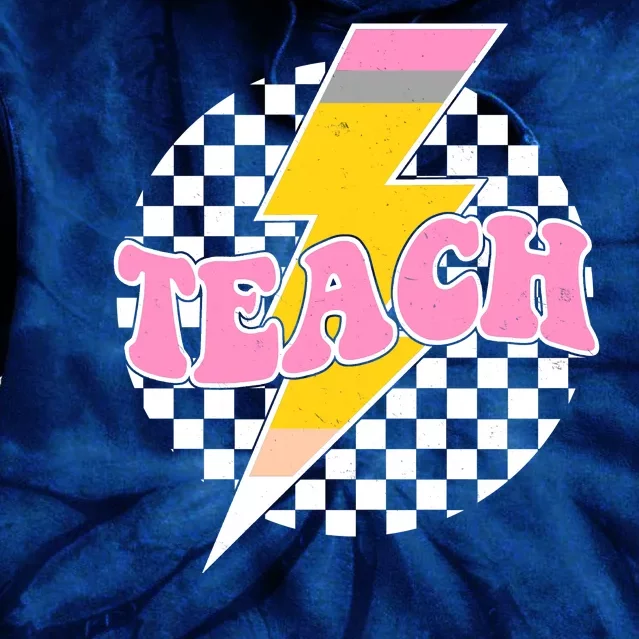 Checkered Teach Back To School Teacher Tie Dye Hoodie