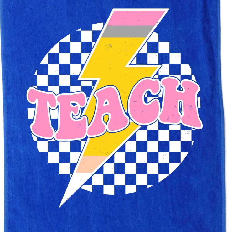 Checkered Teach Back To School Teacher Platinum Collection Golf Towel