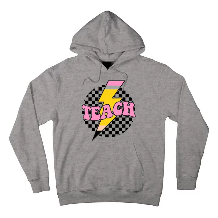 Checkered Teach Back To School Teacher Tall Hoodie